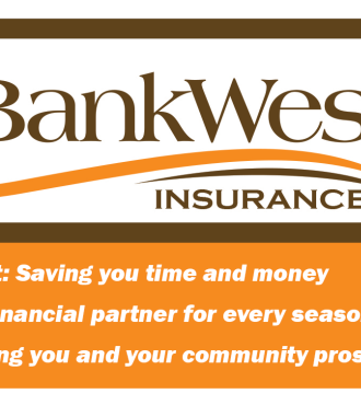 BankWest logo and graphic highlighting their dedication to convenient, connected and committed service.